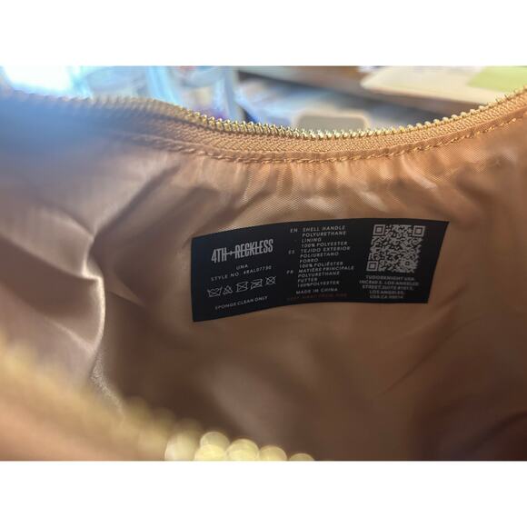 NEW 4th And Reckless Una Faux Suede Crescent Bag 12x11x4" Tan Everyday Purse - Picture 4 of 7